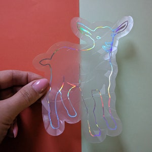 Rainbow Cute Goat Suncatcher Sticker Sun Catcher Window Film Decal Car Accessories Stickers Nursery Room Ornament Home Decor Gift for Kids