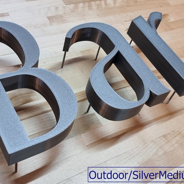 Letras de letreros para exteriores 3D totalmente personalizadas (montaje con perno). ¡1 pulgada de grosor, cualquier fuente, tamaño o color! Nuestras letras de letreros con montaje en pernos 3D causan un impacto