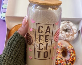Cafecito Glass Cup | Conchas Pan Dulce Design