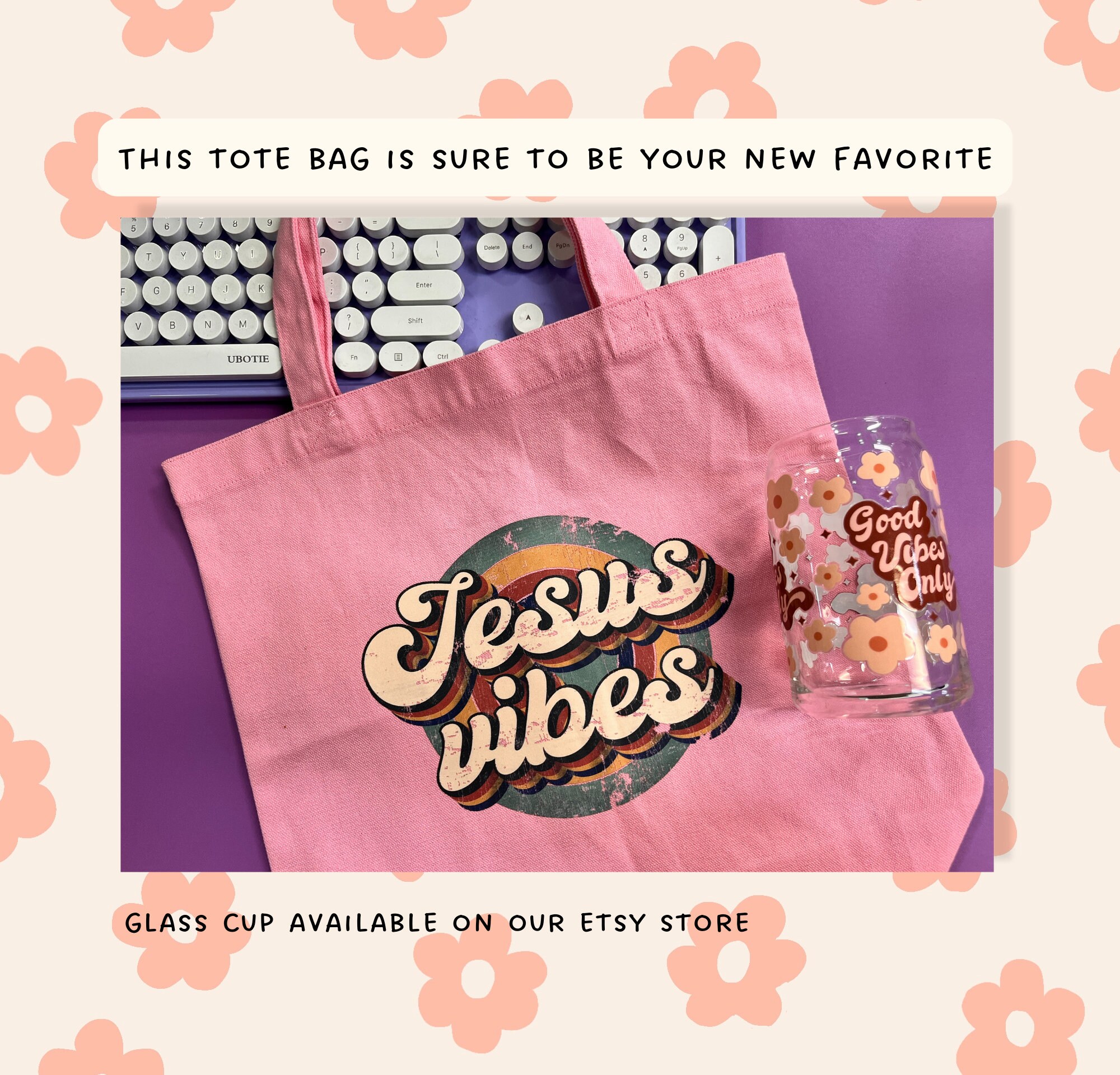 Jesus Vibes Tote Bag Faith Based Gifts christian Etsy