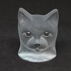 Vintage &quot;Nybro&quot; Schweden Kristallglas Briefbeschwerer Katzen büste |