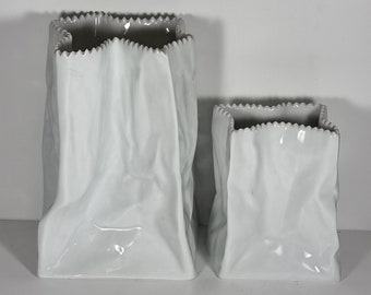 Vintage Tapio Wirkkala Rosenthal Iconic "Tutenvase" Paper Bag Vases |