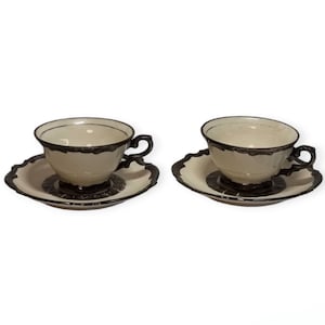 Vintage Rudolf Wächter Bavaria Feinsilber Teacups & Saucers | Made in Germany |