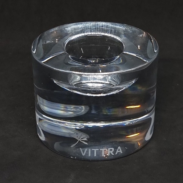 Orrefors crystal glass candle holder | Made in Sweden, 1960 |