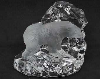 ヴィンテージ「Sea Glasbruk Kosta」シロクマのガラス置物