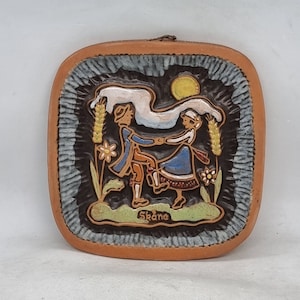 Vintage Sweden ceramic wall plaque |