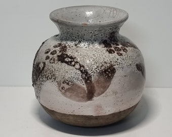 Vintage Handmade Ceramic Round Vase | Made in Sweden |