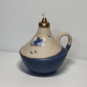 Vintage Handmade Ceramic Oil Lamp | Made in Sweden |