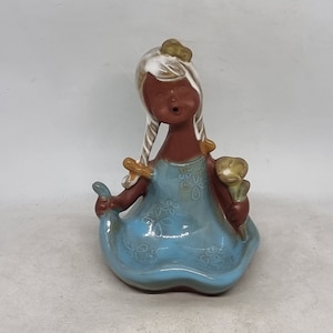 Vintage Keramik Mädchen Figur | Hergestellt in Japan |