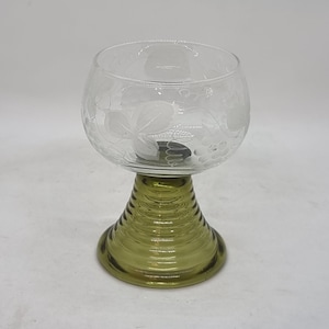 Vintage German Romer Green Glass Wine Goblet | 1960 |
