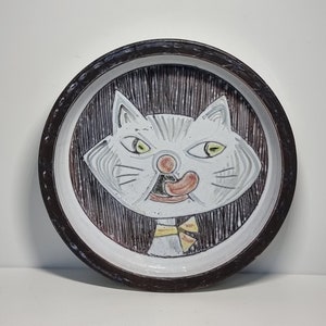 Vintage &quot;Laholm&quot; Ceramic &quot;Cat&quot; Bowl | Made in Sweden |
