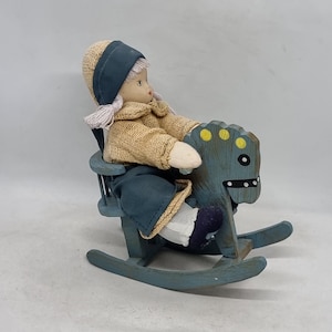Vintage Sweden folk art wooden figurine/toy | Hand Carved |