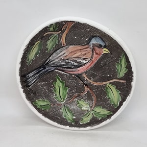 Vintage handpainted ceramic decorative plate &quot;Bird&quot; |