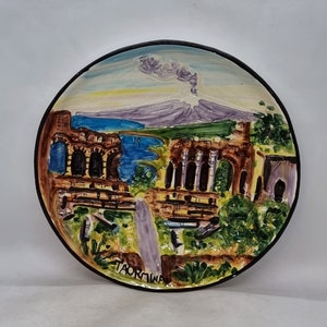 Vintage hand-painted decorative wall plate | Handmade in Italy |