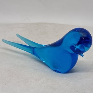 Vintage crystal glass blue bird figurine | Made in Sweden |