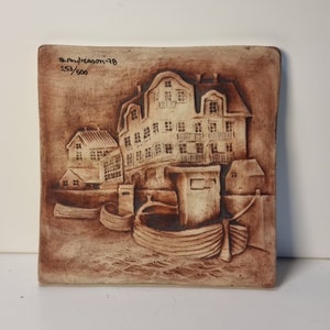 Vintage Ceramic Wall Plaque | Scandinavian Style |