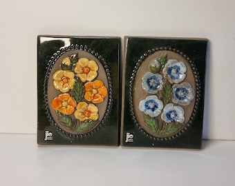 Pair of Vintage JIE GANTOFTA Ceramic Wall Plaques | Designed by
