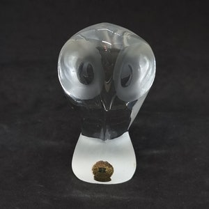 Vintage &quot;Reijmyre&quot; Crystal Glass Owl Sculpture | Made in Sweden |