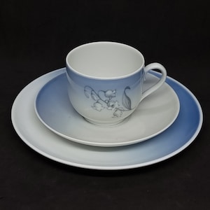 B&G Copenhagen Porcelain tea cup and saucers | Handpainted Lily of the Valley | Made in Denmark |