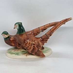 Vintage ceramic pheasant figurines | Made in Germany |