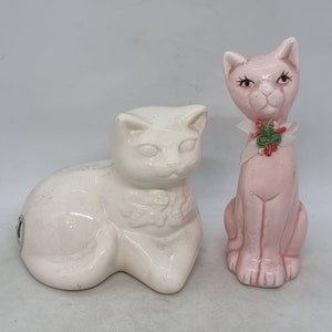 Pair of vintage ceramic cat figurines | Made in Sweden |