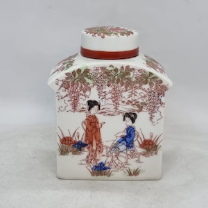 Vintage Porcelain Tea Caddy | Made in Japan |