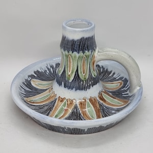 Vintage &quot;Laholm&quot; ceramic candle holder | Made in Sweden |