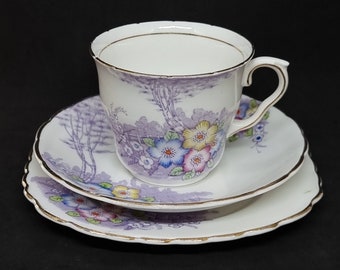 Vintage Colclough China Made in Longton England Tea Cup and Saucers | Genuine Bone China |