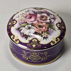 Vintage Falcon China Staffordshire Floral Lidded Box | Made in England |