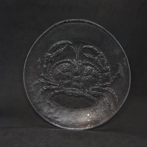 Vintage Kosta Boda Glass &quot;Crab&quot; Plate | Made in Sweden |