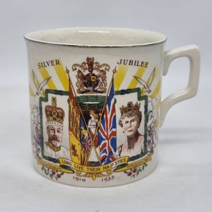1930&#39;s George V Silver Jubilee Mug | King George V & Queen Mary - 1910-1935 | Made in England |