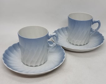 Vintage "Porsgrund" porcelain cups and saucers | Made in Norway |