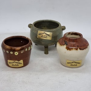 Set of 3 Höganäs Keramik Miniature Vases | Made by Kullamannen hoganas |