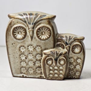 Vintage Ceramic Owl Family Figurine |