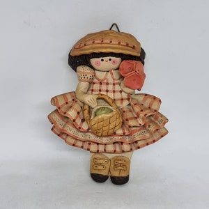 Vintage ceramic girl figurine-wall hanging |