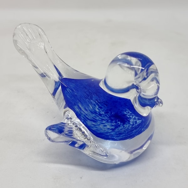 Vintage crystal glass bird figurine | Made in Sweden |