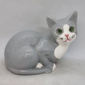 Figurine de chat en céramique vintage | Fabriqué en Suède |