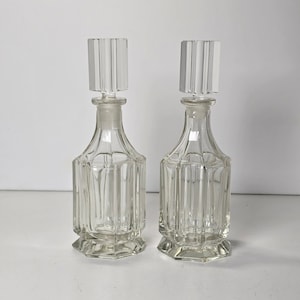 Art Deco Bohemian Crystal Perfume Bottles | Made in Czechoslovakia |