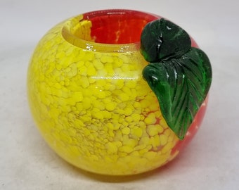 Vintage Bunte Glas Apfel Briefbeschwerer Kerzenhalter |