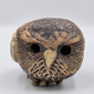 Vintage handgjord keramisk ugglefigur | Sverige, 1960-talet |
