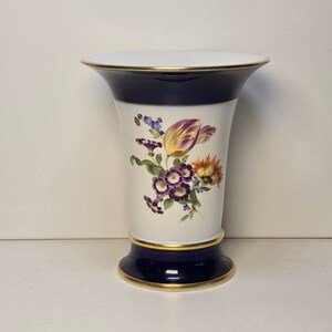 1924-1934 Vintage Meissen Porzellan Vase mit Handgemaltem Blumenmuster