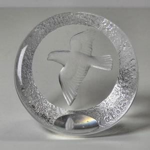 Vintage Mats Jonasson Lead Crystal Sculpture &quot;Seagull&quot; | Made in Sweden |