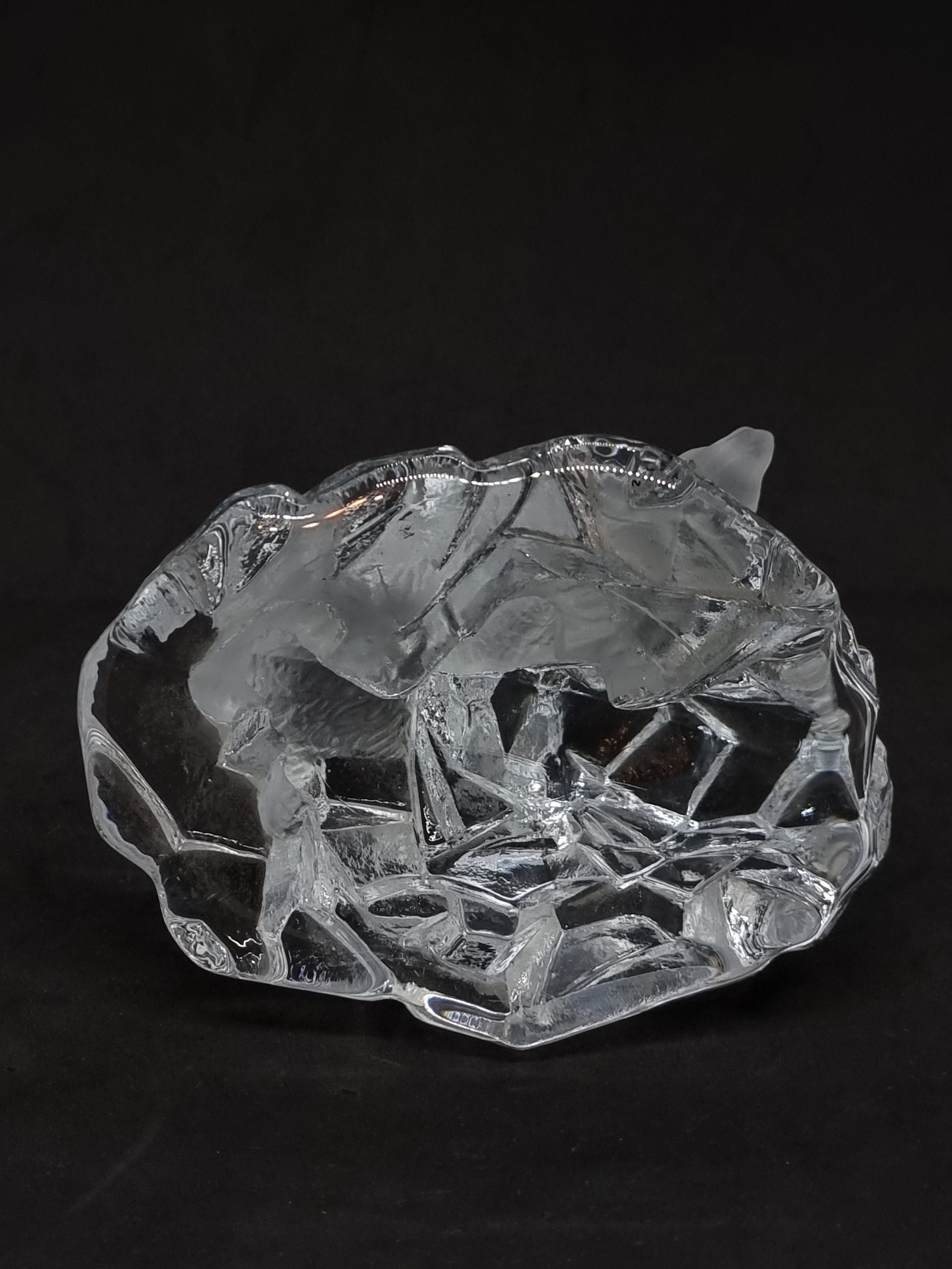 1990年代のスウェーデン製ヴィンテージガラスアートSEA Glasbruk スウェーデン/Sea Glasbruk製/花のガラスオブジェ