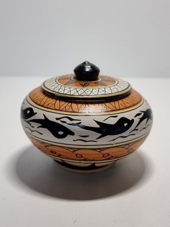 Vintage Savas Keramik Jewelry Box | Made in Greece, Rhode |