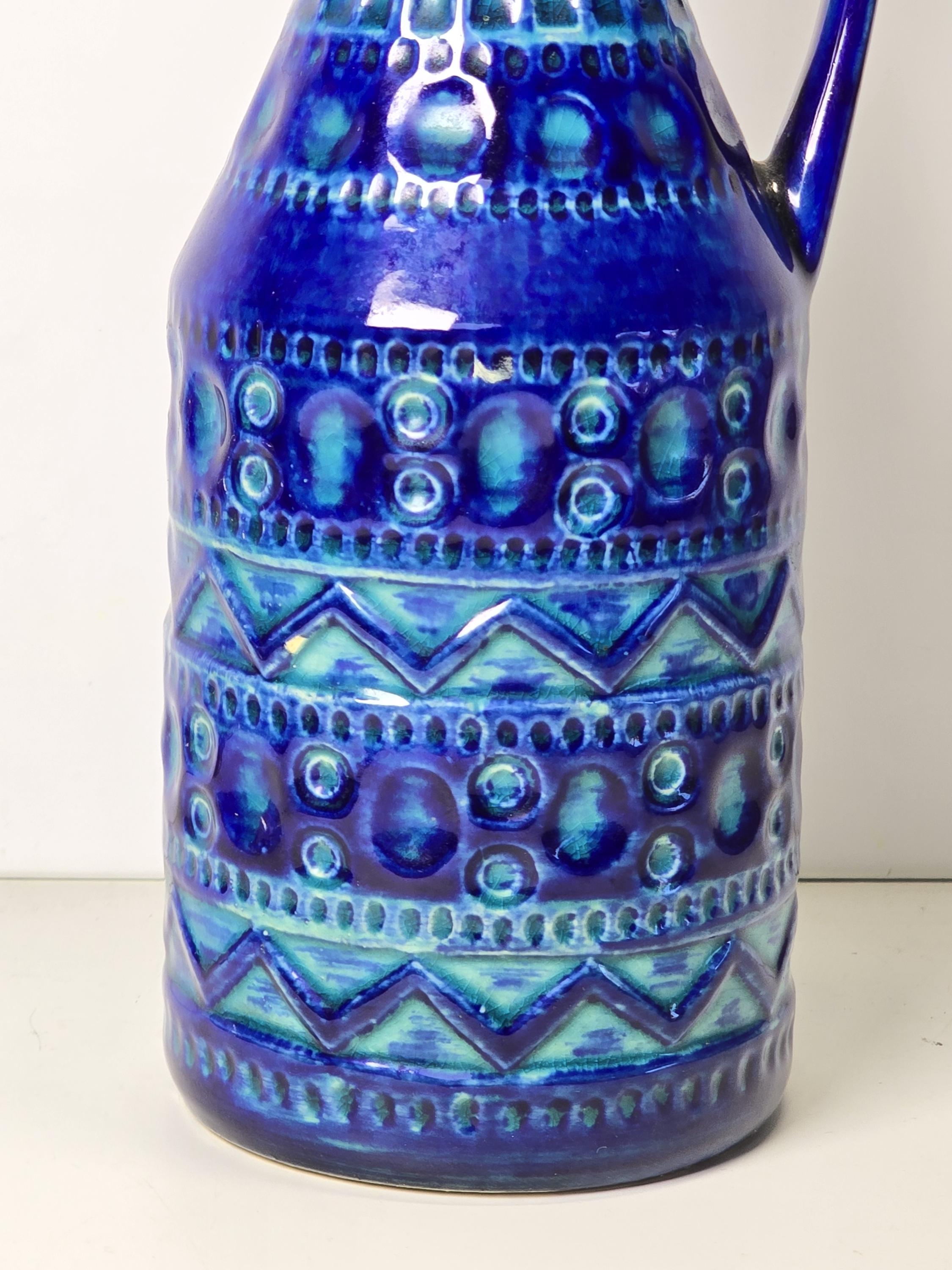 ヴィンテージ Bodo Mans Bay Keramik ブルー花瓶 | 1960 年代ミッド