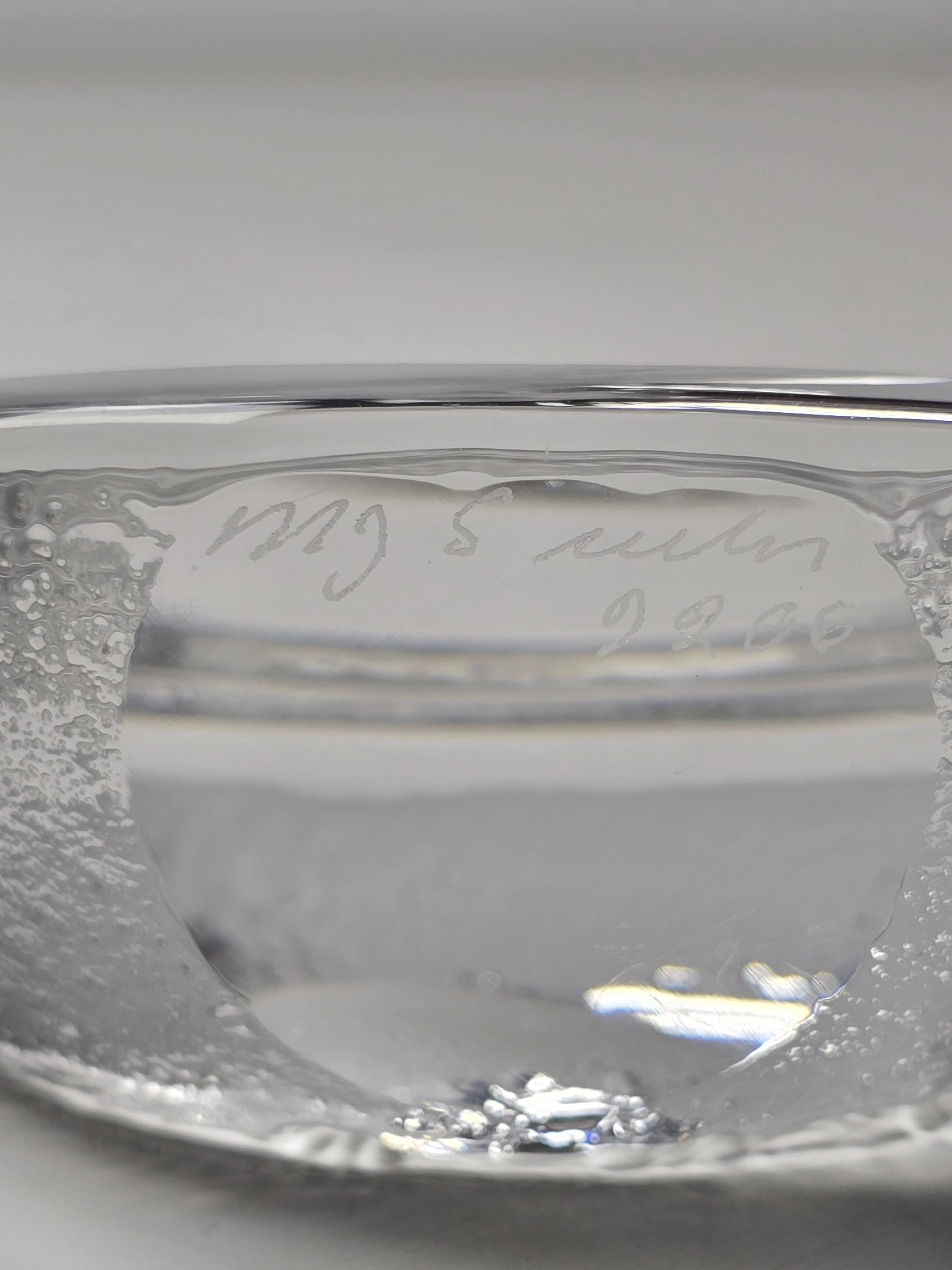 ヴィンテージ Mats Jonasson クリスタルガラス彫刻「鳥