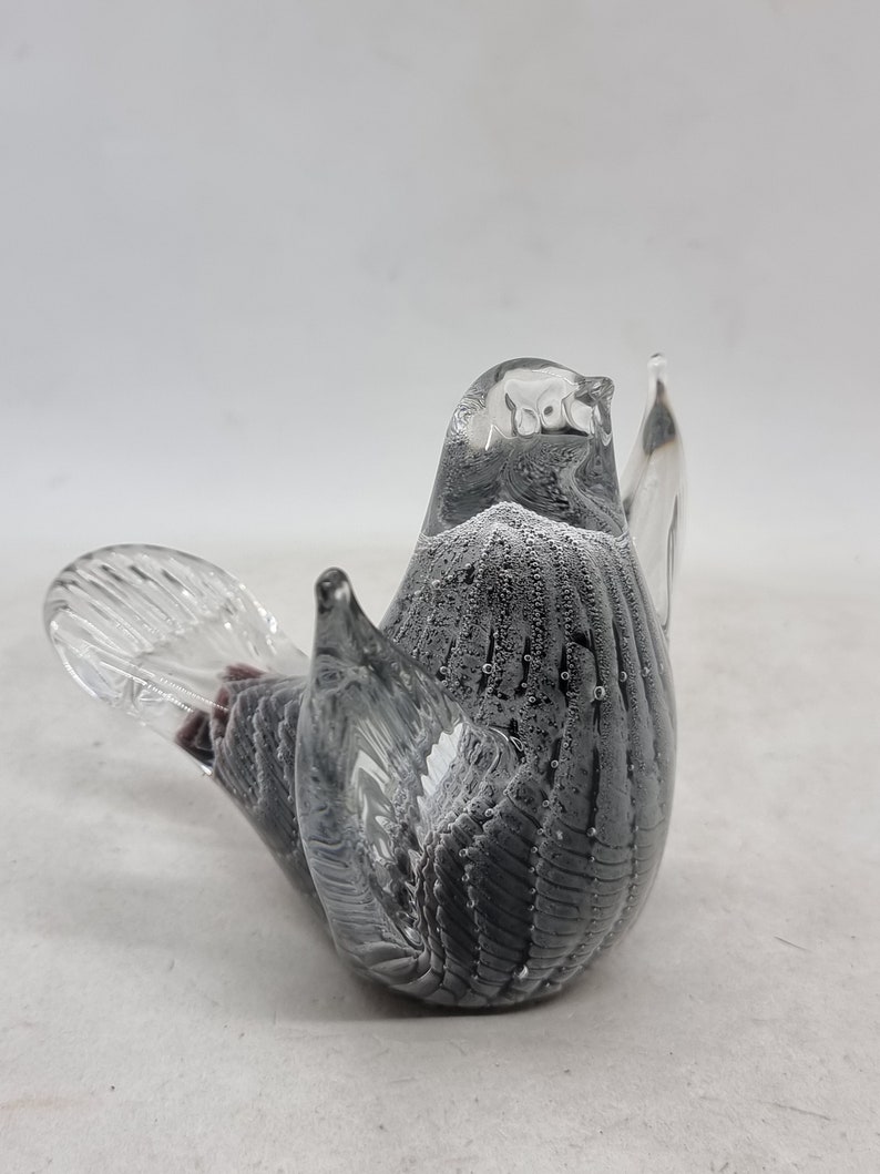 Vintage FM Konstglas/Marcolin Fumato Glass Bird Made in Sweden image 3