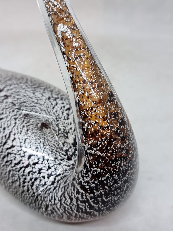 フォルミア社製、ムラーノ アート ガラス シルバー スワン フィギュア