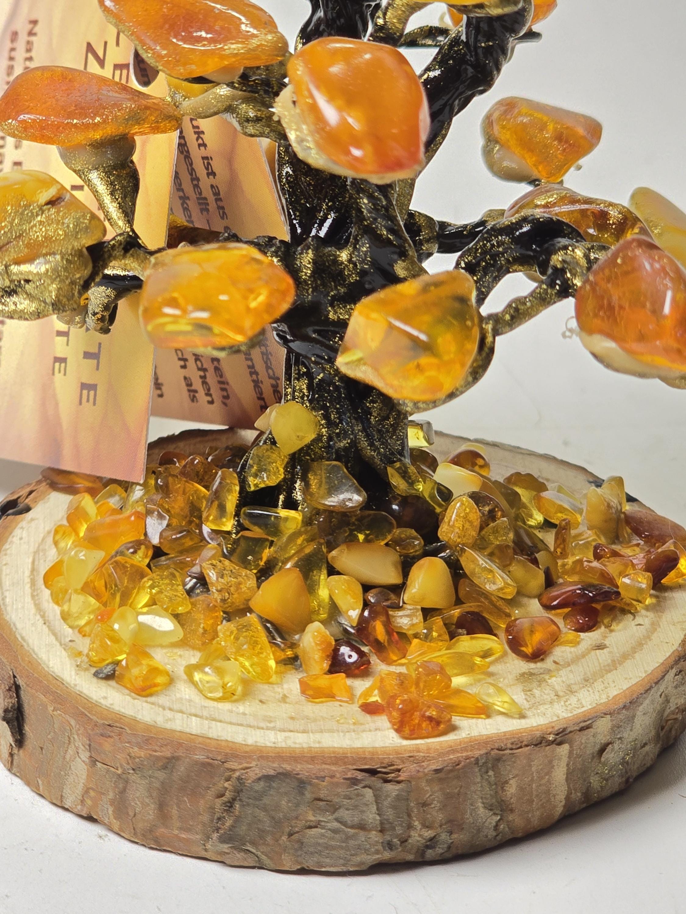Handmade Natural Baltic Amber Tree on Wooden Base - Etsy