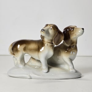 Vintage GDR Porcelain Figurine - Dachshunds | Made in Germany |